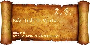Kálmán Viola névjegykártya